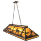 Meyda Lighting Moose 61" 9-Light Antique Copper Island Pendant Light With Amber Mica Shade Glass