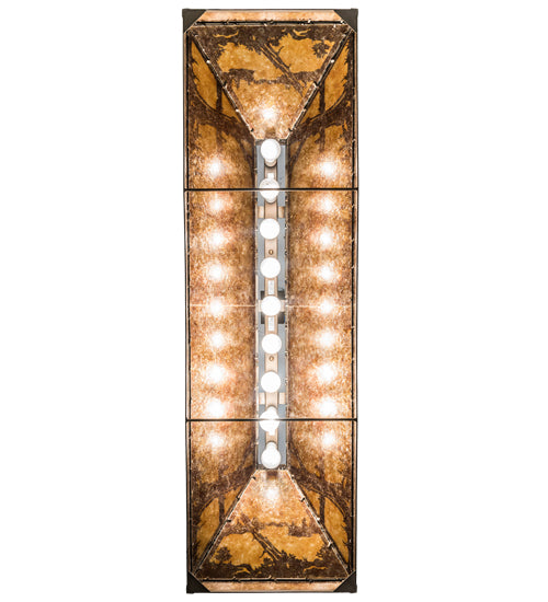 Meyda Lighting Moose 61" 9-Light Antique Copper Island Pendant Light With Amber Mica Shade Glass