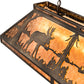 Meyda Lighting Moose 61" 9-Light Antique Copper Island Pendant Light With Amber Mica Shade Glass