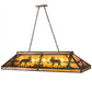Meyda Lighting Moose 61" 9-Light Antique Copper Island Pendant Light With Amber Mica Shade Glass