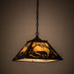 Meyda Lighting Moose & Black Bear 23" 2-Light Cafe Noir Pendant Light With Beige Tawnyrock Idalight Shade Glass