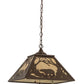 Meyda Lighting Moose & Black Bear 23" 2-Light Cafe Noir Pendant Light With Beige Tawnyrock Idalight Shade Glass