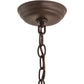 Meyda Lighting Moose & Black Bear 23" 2-Light Cafe Noir Pendant Light With Beige Tawnyrock Idalight Shade Glass
