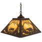Meyda Lighting Moose & Black Bear 23" 2-Light Cafe Noir Pendant Light With Beige Tawnyrock Idalight Shade Glass