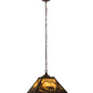 Meyda Lighting Moose & Black Bear 23" 2-Light Cafe Noir Pendant Light With Beige Tawnyrock Idalight Shade Glass