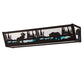 Meyda Lighting Moose & Black Bear 24" 4-Light Mahogany Bronze Vanity Light With White Iridescent & Sky Blue Shade Glass