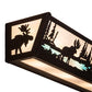 Meyda Lighting Moose & Black Bear 24" 4-Light Mahogany Bronze Vanity Light With White Iridescent & Sky Blue Shade Glass