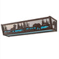 Meyda Lighting Moose & Black Bear 24" 4-Light Mahogany Bronze Vanity Light With White & Light Blue Shade Glass