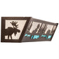 Meyda Lighting Moose & Black Bear 24" 4-Light Mahogany Bronze Vanity Light With White & Light Blue Shade Glass