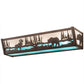 Meyda Lighting Moose & Black Bear 24" 4-Light Mahogany Bronze Vanity Light With White & Light Blue Shade Glass