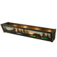 Meyda Lighting Moose & Black Bear 24" 4-Light Timeless Bronze Vanity Light With Blue Green & Sunset Sky Shade Glass