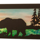 Meyda Lighting Moose & Black Bear 24" 4-Light Timeless Bronze Vanity Light With Blue Green & Sunset Sky Shade Glass