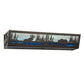Meyda Lighting Moose & Black Bear 24" 4-Light Timeless Bronze Vanity Light With Sky Blue & Blue Green Ripple Shade Glass