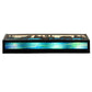 Meyda Lighting Moose & Black Bear 24" 4-Light Timeless Bronze Vanity Light With Sky Blue & Blue Green Ripple Shade Glass