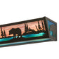 Meyda Lighting Moose & Black Bear 36" 6-Light Timeless Bronze Vanity Light With Purple & Bluegreen Shade Glass