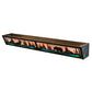Meyda Lighting Moose & Black Bear 36" 6-Light Timeless Bronze Vanity Light With Purple & Bluegreen Shade Glass
