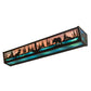 Meyda Lighting Moose & Black Bear 36" 6-Light Timeless Bronze Vanity Light With Purple & Bluegreen Shade Glass