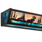 Meyda Lighting Moose & Black Bear 36" 6-Light Timeless Bronze Vanity Light With Purple & Bluegreen Shade Glass