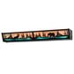 Meyda Lighting Moose & Black Bear 36" 6-Light Timeless Bronze Vanity Light With Purple & Bluegreen Shade Glass