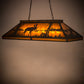 Meyda Lighting Moose & Black Bear 48" 9-Light Wrought Iron Island Pendant Light With Amber Mica Shade Glass