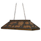 Meyda Lighting Moose & Black Bear 48" 9-Light Wrought Iron Island Pendant Light With Amber Mica Shade Glass