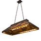 Meyda Lighting Moose & Black Bear 48" 9-Light Wrought Iron Island Pendant Light With Amber Mica Shade Glass