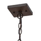 Meyda Lighting Moose & Black Bear 61" 9-Light Cafe Noir Island Pendant Light With Beige Travertine Idalight Shade Glass
