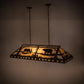 Meyda Lighting Moose & Black Bear 61" 9-Light Cafe Noir Island Pendant Light With Beige Travertine Idalight Shade Glass