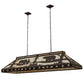 Meyda Lighting Moose & Black Bear 61" 9-Light Cafe Noir Island Pendant Light With Beige Travertine Idalight Shade Glass
