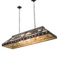 Meyda Lighting Moose & Black Bear 61" 9-Light Cafe Noir Island Pendant Light With Beige Travertine Idalight Shade Glass