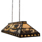 Meyda Lighting Moose & Black Bear 61" 9-Light Cafe Noir Island Pendant Light With Beige Travertine Idalight Shade Glass