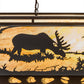 Meyda Lighting Moose & Black Bear 61" 9-Light Cafe Noir Island Pendant Light With Beige Travertine Idalight Shade Glass