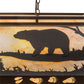 Meyda Lighting Moose & Black Bear 61" 9-Light Cafe Noir Island Pendant Light With Beige Travertine Idalight Shade Glass