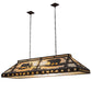 Meyda Lighting Moose & Black Bear 61" 9-Light Cafe Noir Island Pendant Light With Beige Travertine Idalight Shade Glass