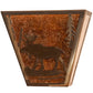 Meyda Lighting Moose Creek 13" 2-Light Antique Copper Wall Sconce With Amber Mica Shade Glass