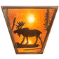 Meyda Lighting Moose Creek 13" 2-Light Antique Copper Wall Sconce With Amber Mica Shade Glass