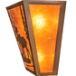 Meyda Lighting Moose Creek 13" 2-Light Antique Copper Wall Sconce With Amber Mica Shade Glass