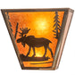 Meyda Lighting Moose Creek 13" 2-Light Antique Copper Wall Sconce With Amber Mica Shade Glass