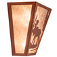 Meyda Lighting Moose Creek 13" 2-Light Rust Wall Sconce With Silver Mica Shade Glass