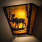 Meyda Lighting Moose Creek 13" 2-Light Textured Black Wall Sconce With Amber Mica Shade Glass