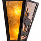 Meyda Lighting Moose Creek 13" 2-Light Textured Black Wall Sconce With Amber Mica Shade Glass