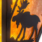 Meyda Lighting Moose Creek 13" 2-Light Textured Black Wall Sconce With Amber Mica Shade Glass