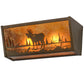 Meyda Lighting Moose Creek 16" 2-Light Antique Copper Vanity Light With Amber Mica Shade Glass