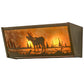 Meyda Lighting Moose Creek 16" 2-Light Antique Copper Vanity Light With Amber Mica Shade Glass