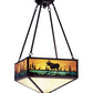 Meyda Lighting Moose Creek 17"Sq 6-Light Semi-flush Mount Light With Multi-Colored Shade Glass