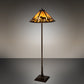 Meyda Lighting Moose Creek 65" 2-Light Mahogany Bronze Floor Lamp With Amber Mica Shade Glass