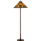 Meyda Lighting Moose Creek 65" 2-Light Mahogany Bronze Floor Lamp With Amber Mica Shade Glass