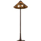 Meyda Lighting Moose Creek 65" 2-Light Mahogany Bronze Floor Lamp With Amber Mica Shade Glass