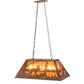 Meyda Lighting Moose & Elk 17" 6-Light Antique Copper Island Pendant Light With Amber Mica Shade Glass