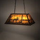 Meyda Lighting Moose & Elk 17" 6-Light Antique Copper Island Pendant Light With Amber Mica Shade Glass